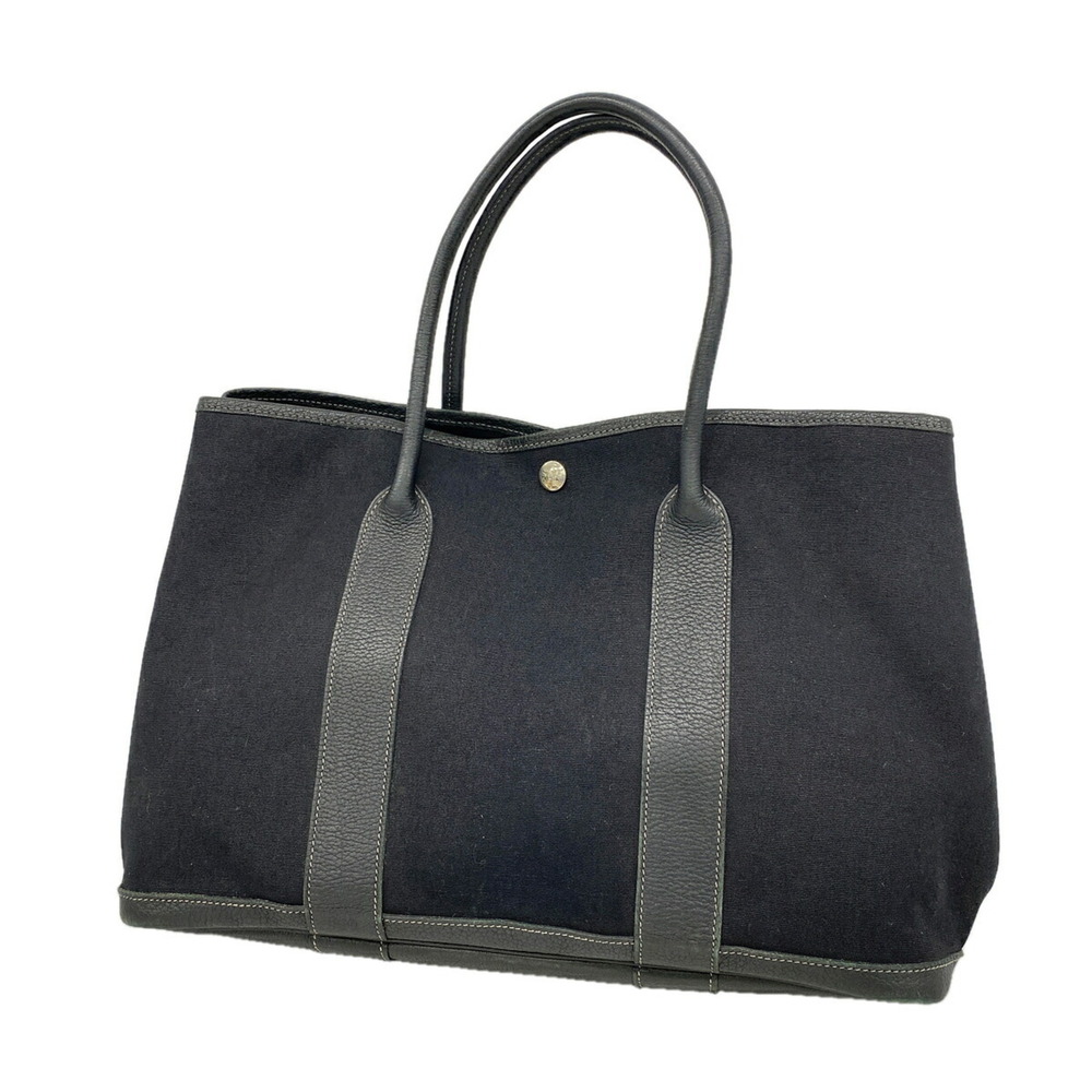 Hermes Garden PM Tote Bag, Toile Officier, Black, □H stamp, Women's.